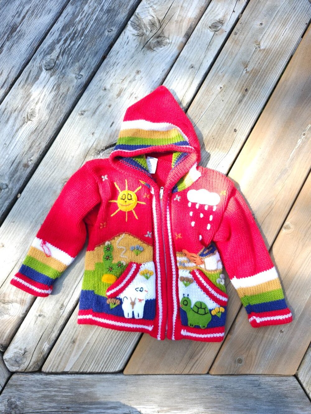 HANDMADE Toddler animal sweaters, kid cardigan, fall winter sweater for kids 2T